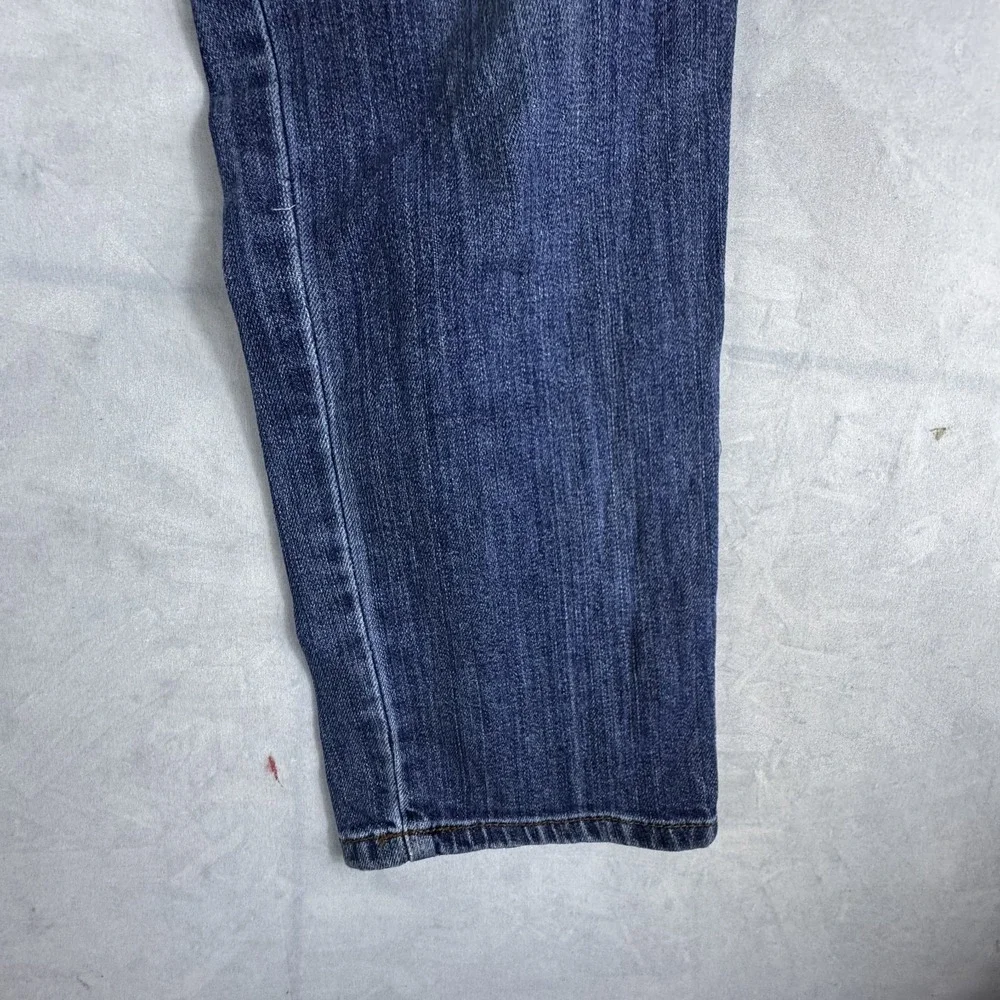 Liz Claiborne Womens Boyfriend Skinny Jeans Blue Whiskered Denim 5-Pocket 12